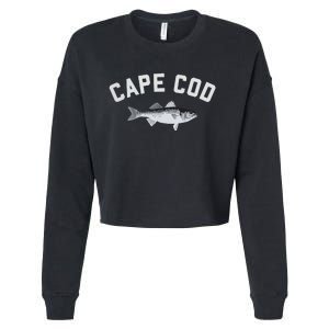 Cape Cod Striper Striped Bass Fun Fishing Cropped Pullover Crew