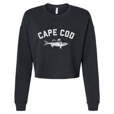 Cape Cod Striper Striped Bass Fun Fishing Cropped Pullover Crew
