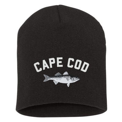 Cape Cod Striper Striped Bass Fun Fishing Short Acrylic Beanie