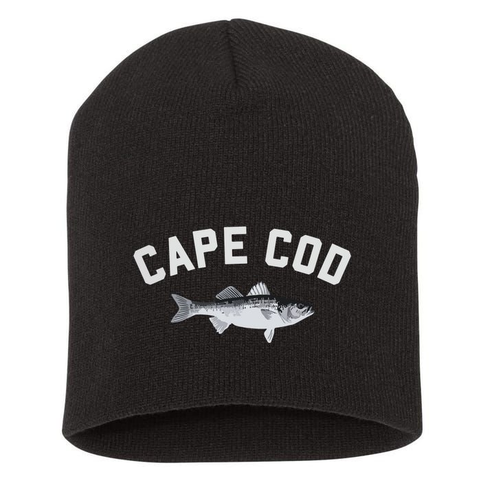 Cape Cod Striper Striped Bass Fun Fishing Short Acrylic Beanie