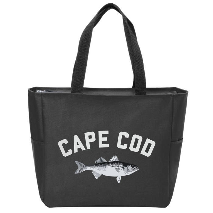 Cape Cod Striper Striped Bass Fun Fishing Zip Tote Bag