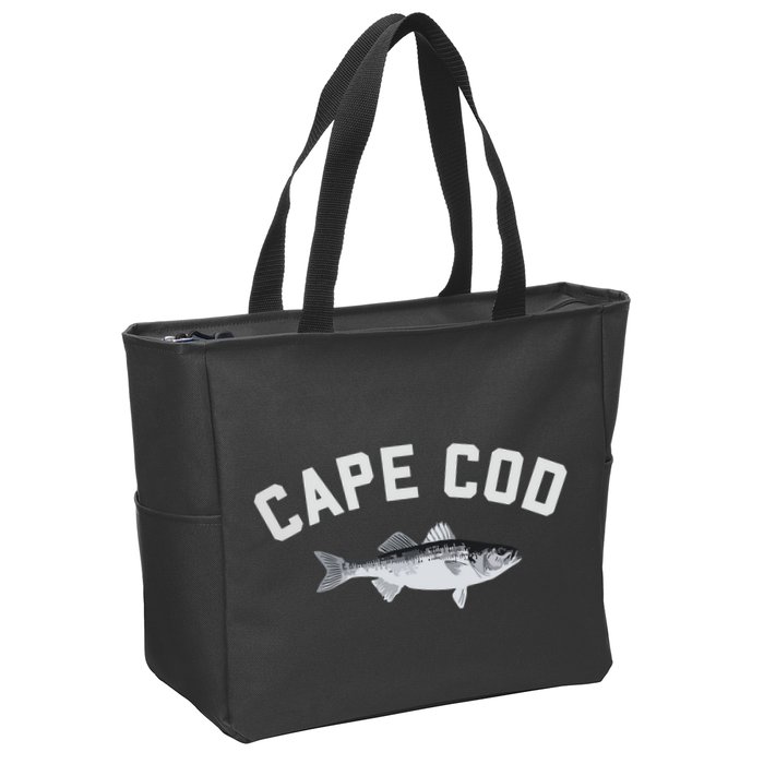 Cape Cod Striper Striped Bass Fun Fishing Zip Tote Bag