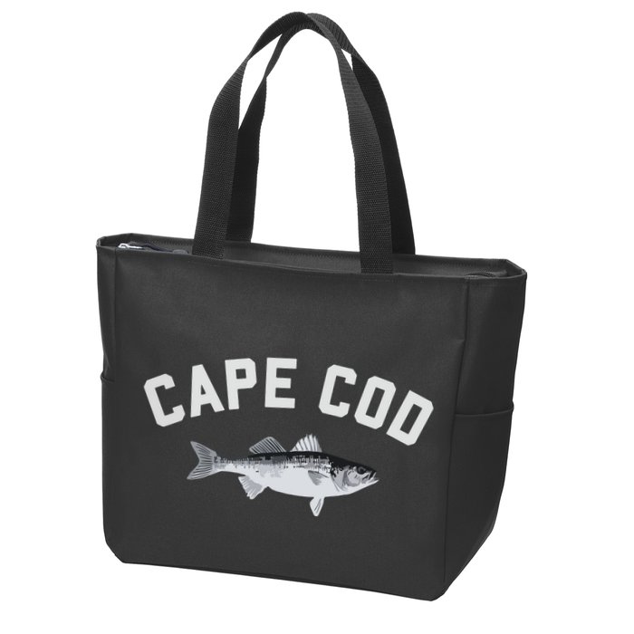 Cape Cod Striper Striped Bass Fun Fishing Zip Tote Bag