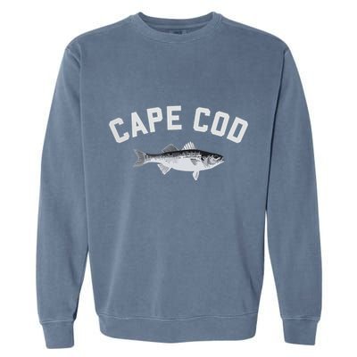 Cape Cod Striper Striped Bass Fun Fishing Garment-Dyed Sweatshirt