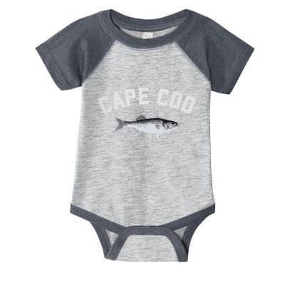 Cape Cod Striper Striped Bass Fun Fishing Infant Baby Jersey Bodysuit