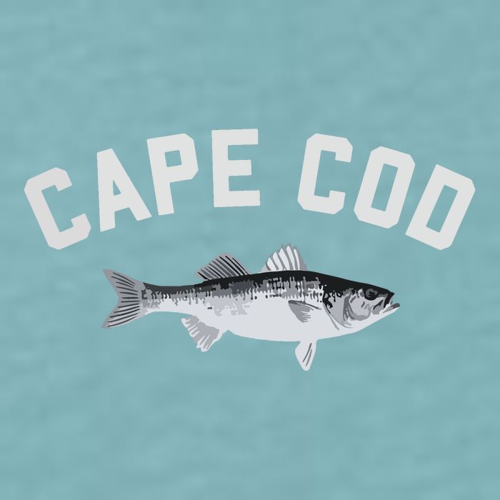 Cape Cod Striper Striped Bass Fun Fishing Sueded Cloud Jersey T-Shirt