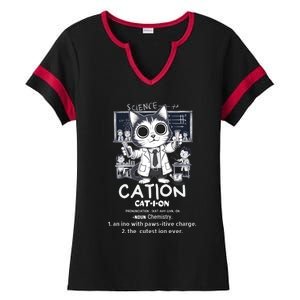 Cation Cute Science Cat Pawsitive Elet Chemistry Teacher Gift Ladies Halftime Notch Neck Tee