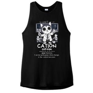 Cation Cute Science Cat Pawsitive Elet Chemistry Teacher Gift Ladies PosiCharge Tri-Blend Wicking Tank