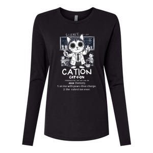 Cation Cute Science Cat Pawsitive Elet Chemistry Teacher Gift Womens Cotton Relaxed Long Sleeve T-Shirt