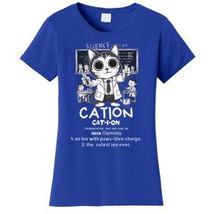 Cation Cute Science Cat Pawsitive Elet Chemistry Teacher Gift Women's T-Shirt