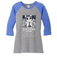 Cation Cute Science Cat Pawsitive Elet Chemistry Teacher Gift Women's Tri-Blend 3/4-Sleeve Raglan Shirt