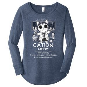 Cation Cute Science Cat Pawsitive Elet Chemistry Teacher Gift Women's Perfect Tri Tunic Long Sleeve Shirt