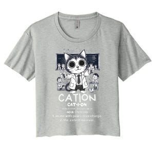 Cation Cute Science Cat Pawsitive Elet Chemistry Teacher Gift Women's Crop Top Tee