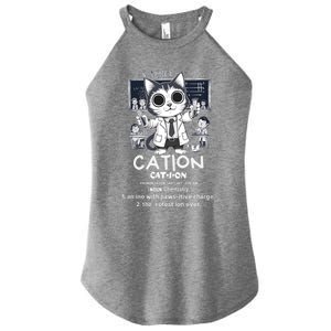 Cation Cute Science Cat Pawsitive Elet Chemistry Teacher Gift Women's Perfect Tri Rocker Tank