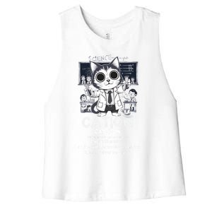 Cation Cute Science Cat Pawsitive Elet Chemistry Teacher Gift Women's Racerback Cropped Tank