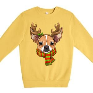 Chihuahua Christmas Santa Clause Dog Reindeer Xmas Dog Lover Gift Premium Crewneck Sweatshirt