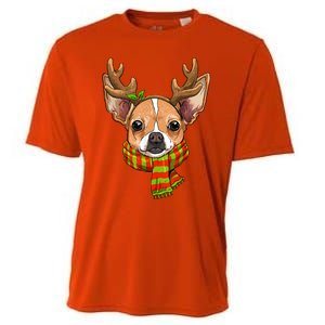 Chihuahua Christmas Santa Clause Dog Reindeer Xmas Dog Lover Gift Cooling Performance Crew T-Shirt