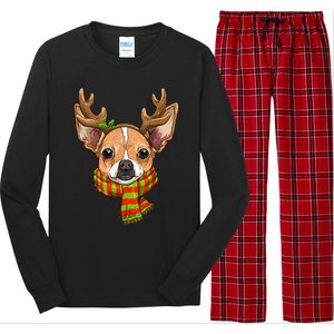 Chihuahua Christmas Santa Clause Dog Reindeer Xmas Dog Lover Gift Long Sleeve Pajama Set