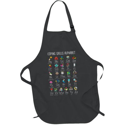 Counselor Coping Skills Alphabet Mental Health Awareness Full-Length Apron With Pockets