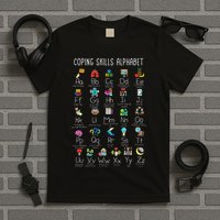 Counselor Coping Skills Alphabet Mental Health Awareness T-Shirt