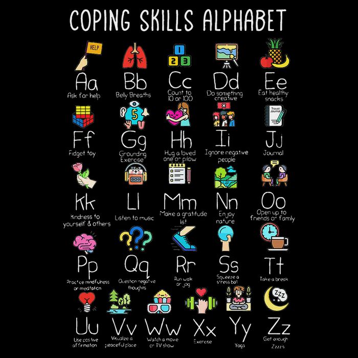 Counselor Coping Skills Alphabet Mental Health Awareness T-Shirt