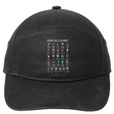 Counselor Coping Skills Alphabet Mental Health Awareness 7-Panel Snapback Hat