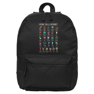 Counselor Coping Skills Alphabet Mental Health Awareness 16 in Basic Backpack