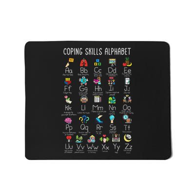 Counselor Coping Skills Alphabet Mental Health Awareness Mousepad