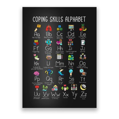 Counselor Coping Skills Alphabet Mental Health Awareness Poster