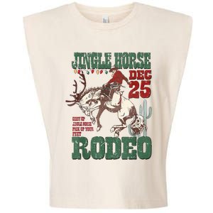 Cowboy Christmas Sweater Giddy Up Jingle Horse Pick Up Your Feet Garment-Dyed Women's Muscle Tee