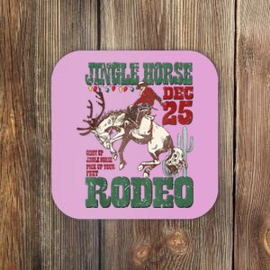 Cowboy Christmas Sweater Giddy Up Jingle Horse Pick Up Your Feet Coaster