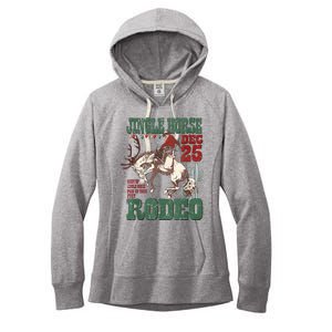 Cowboy Christmas Sweater Giddy Up Jingle Horse Pick Up Your Feet Women's Fleece Hoodie