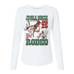 Cowboy Christmas Sweater Giddy Up Jingle Horse Pick Up Your Feet Womens Cotton Relaxed Long Sleeve T-Shirt