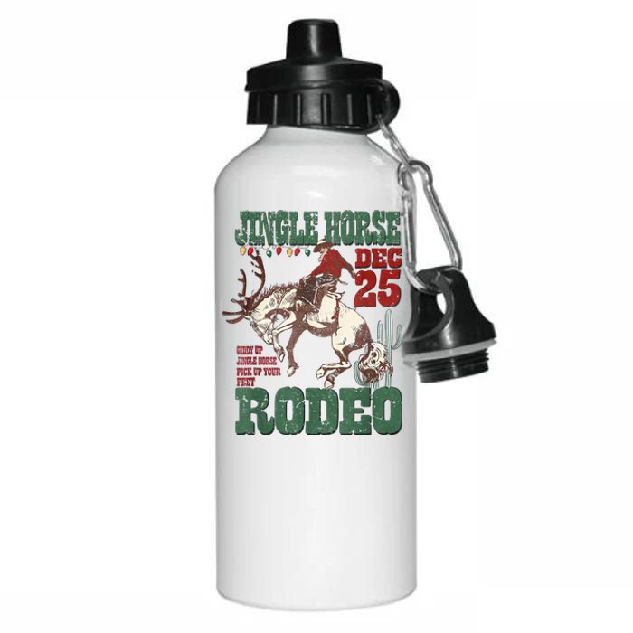 Cowboy Christmas Sweater Giddy Up Jingle Horse Pick Up Your Feet Aluminum Water Bottle