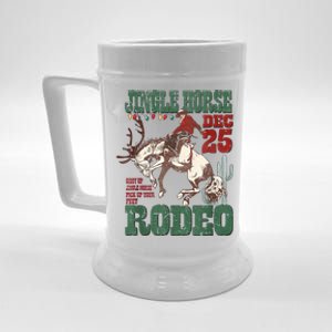 Cowboy Christmas Sweater Giddy Up Jingle Horse Pick Up Your Feet Beer Stein