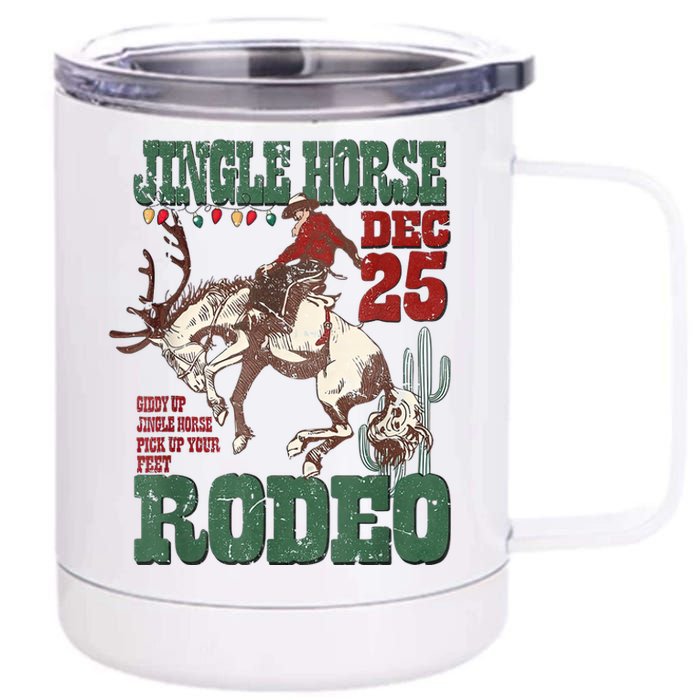 Cowboy Christmas Sweater Giddy Up Jingle Horse Pick Up Your Feet 12 oz Stainless Steel Tumbler Cup