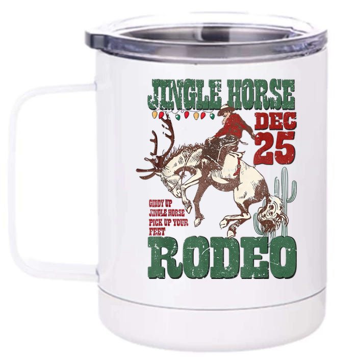 Cowboy Christmas Sweater Giddy Up Jingle Horse Pick Up Your Feet 12 oz Stainless Steel Tumbler Cup