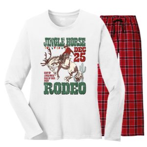 Cowboy Christmas Sweater Giddy Up Jingle Horse Pick Up Your Feet Women's Long Sleeve Flannel Pajama Set 