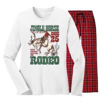 Cowboy Christmas Sweater Giddy Up Jingle Horse Pick Up Your Feet Women's Long Sleeve Flannel Pajama Set 