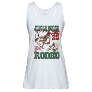 Cowboy Christmas Sweater Giddy Up Jingle Horse Pick Up Your Feet Ladies Essential Flowy Tank