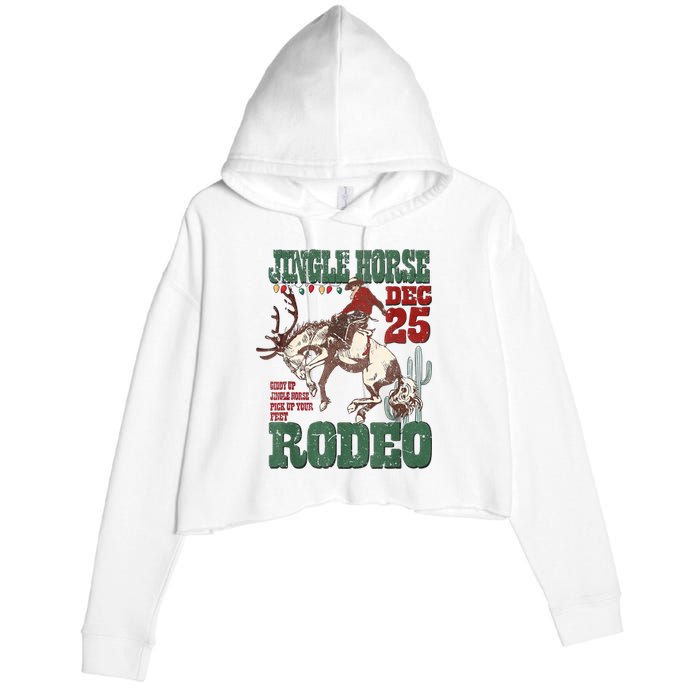 Cowboy Christmas Sweater Giddy Up Jingle Horse Pick Up Your Feet Crop Fleece Hoodie