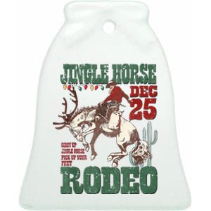 Cowboy Christmas Sweater Giddy Up Jingle Horse Pick Up Your Feet Ceramic Bell Ornament