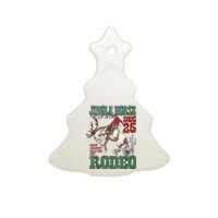 Cowboy Christmas Sweater Giddy Up Jingle Horse Pick Up Your Feet Ceramic Tree Ornament