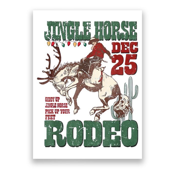 Cowboy Christmas Sweater Giddy Up Jingle Horse Pick Up Your Feet Poster