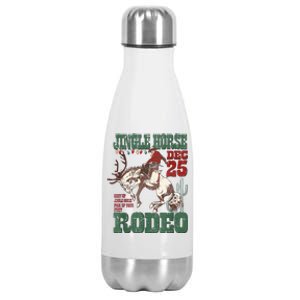 Cowboy Christmas Sweater Giddy Up Jingle Horse Pick Up Your Feet Stainless Steel Insulated Water Bottle