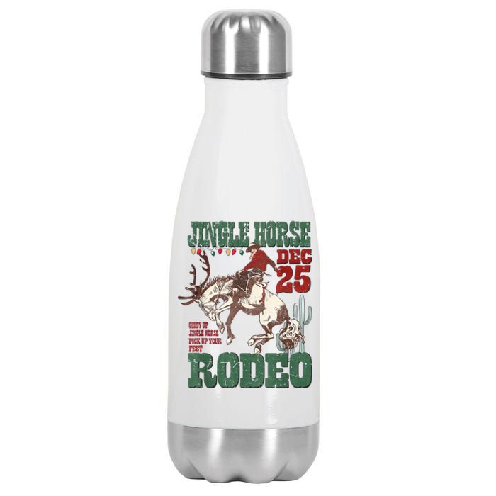 Cowboy Christmas Sweater Giddy Up Jingle Horse Pick Up Your Feet Stainless Steel Insulated Water Bottle