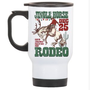 Cowboy Christmas Sweater Giddy Up Jingle Horse Pick Up Your Feet Stainless Steel Travel Mug