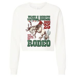 Cowboy Christmas Sweater Giddy Up Jingle Horse Pick Up Your Feet Cropped Pullover Crew