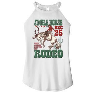 Cowboy Christmas Sweater Giddy Up Jingle Horse Pick Up Your Feet Women's Perfect Tri Rocker Tank