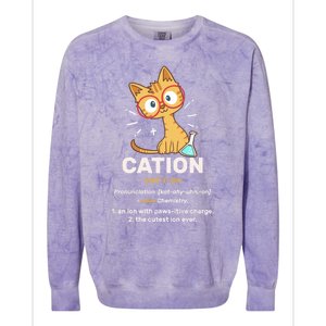 Cation Cute Science Cat Pawsitive Elet Chemistry Teacher Great Gift Colorblast Crewneck Sweatshirt